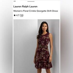 Ralph Lauren Burgundy Floral Dress